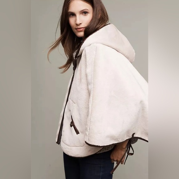 Anthropologie HEI HEI poncho cape reversible Sherpa. New without tags. - Picture 4 of 6